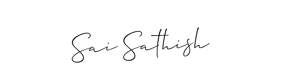 You should practise on your own different ways (Allison_Script) to write your name (Sai Sathish) in signature. don't let someone else do it for you. Sai Sathish signature style 2 images and pictures png