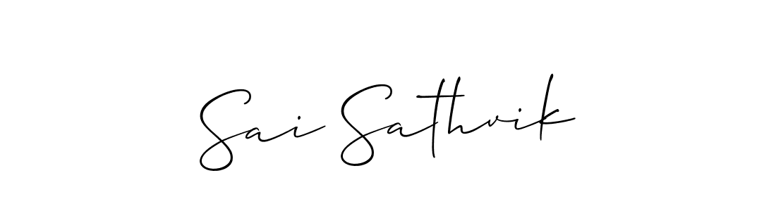 Also You can easily find your signature by using the search form. We will create Sai Sathvik name handwritten signature images for you free of cost using Allison_Script sign style. Sai Sathvik signature style 2 images and pictures png