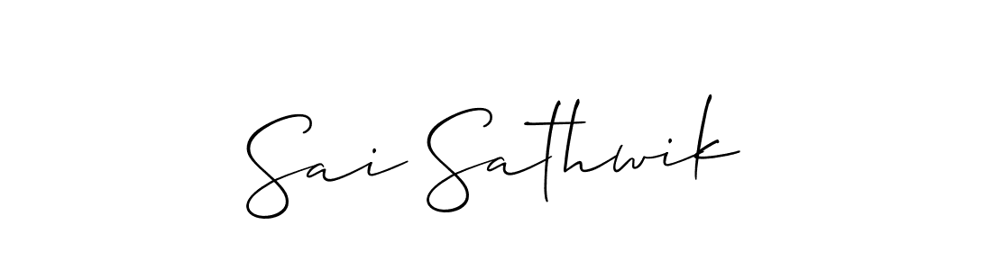 Use a signature maker to create a handwritten signature online. With this signature software, you can design (Allison_Script) your own signature for name Sai Sathwik. Sai Sathwik signature style 2 images and pictures png