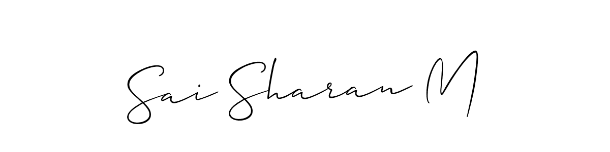 Make a short Sai Sharan M signature style. Manage your documents anywhere anytime using Allison_Script. Create and add eSignatures, submit forms, share and send files easily. Sai Sharan M signature style 2 images and pictures png