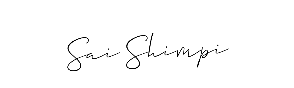 Similarly Allison_Script is the best handwritten signature design. Signature creator online .You can use it as an online autograph creator for name Sai Shimpi. Sai Shimpi signature style 2 images and pictures png