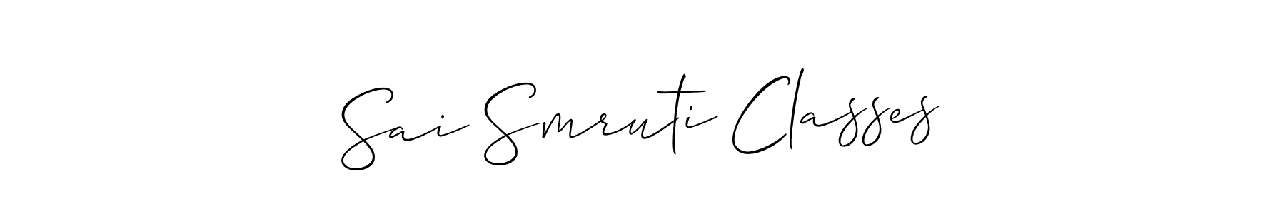 You should practise on your own different ways (Allison_Script) to write your name (Sai Smruti Classes) in signature. don't let someone else do it for you. Sai Smruti Classes signature style 2 images and pictures png