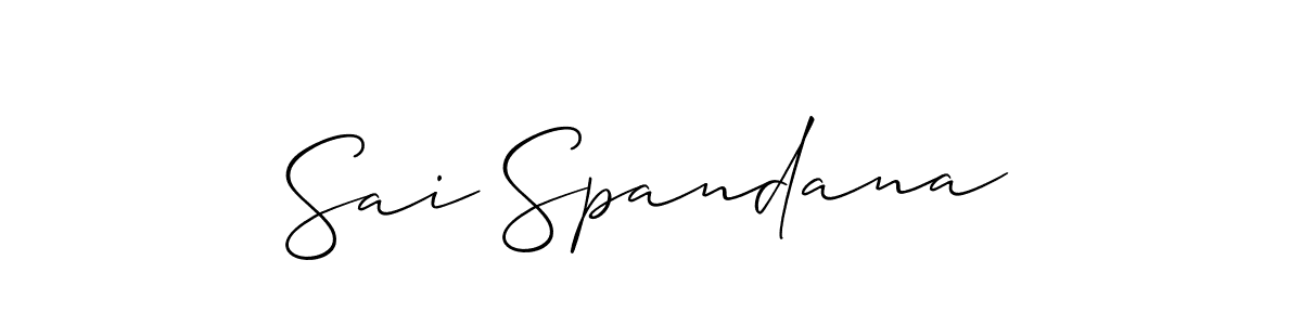 Also You can easily find your signature by using the search form. We will create Sai Spandana name handwritten signature images for you free of cost using Allison_Script sign style. Sai Spandana signature style 2 images and pictures png