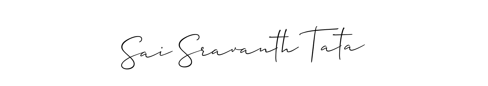 It looks lik you need a new signature style for name Sai Sravanth Tata. Design unique handwritten (Allison_Script) signature with our free signature maker in just a few clicks. Sai Sravanth Tata signature style 2 images and pictures png