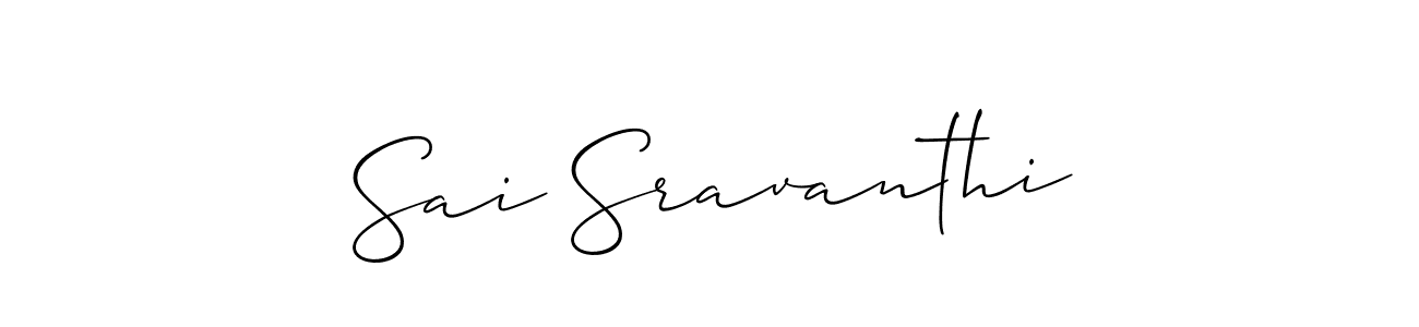 Make a beautiful signature design for name Sai Sravanthi. With this signature (Allison_Script) style, you can create a handwritten signature for free. Sai Sravanthi signature style 2 images and pictures png