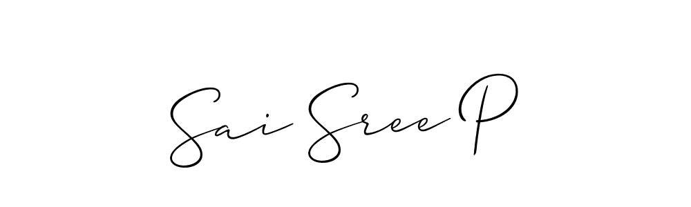 Also You can easily find your signature by using the search form. We will create Sai Sree P name handwritten signature images for you free of cost using Allison_Script sign style. Sai Sree P signature style 2 images and pictures png