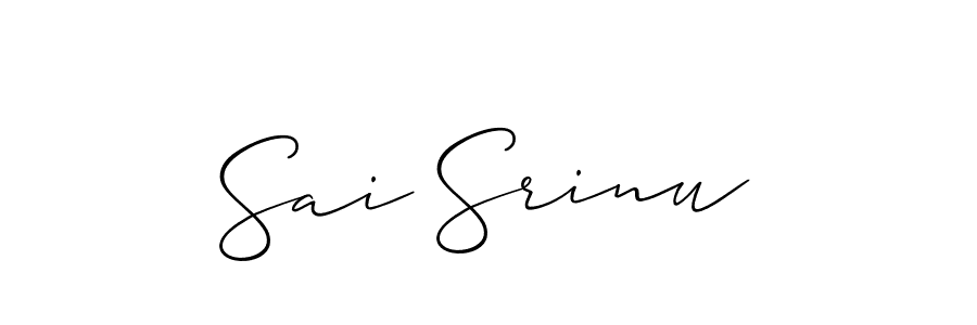 How to make Sai Srinu name signature. Use Allison_Script style for creating short signs online. This is the latest handwritten sign. Sai Srinu signature style 2 images and pictures png