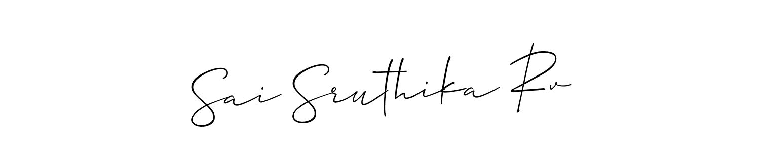 Once you've used our free online signature maker to create your best signature Allison_Script style, it's time to enjoy all of the benefits that Sai Sruthika Rv name signing documents. Sai Sruthika Rv signature style 2 images and pictures png