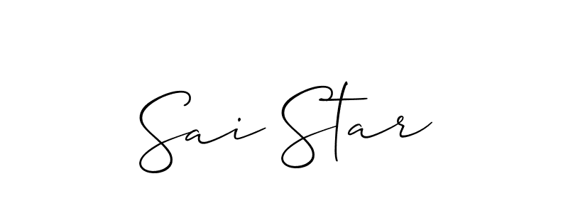 Design your own signature with our free online signature maker. With this signature software, you can create a handwritten (Allison_Script) signature for name Sai Star. Sai Star signature style 2 images and pictures png