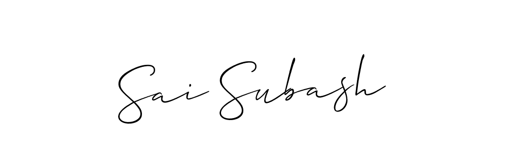 It looks lik you need a new signature style for name Sai Subash. Design unique handwritten (Allison_Script) signature with our free signature maker in just a few clicks. Sai Subash signature style 2 images and pictures png