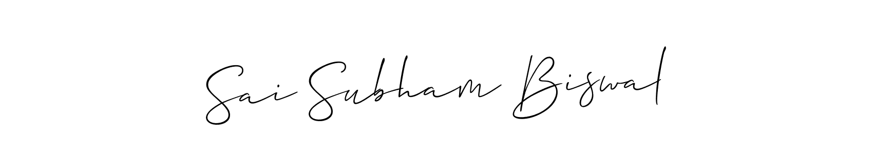 How to make Sai Subham Biswal signature? Allison_Script is a professional autograph style. Create handwritten signature for Sai Subham Biswal name. Sai Subham Biswal signature style 2 images and pictures png