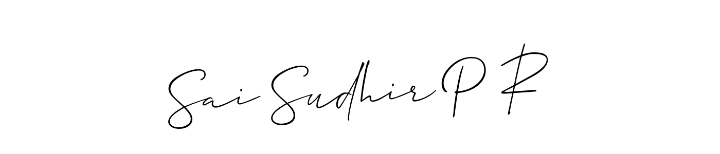 Design your own signature with our free online signature maker. With this signature software, you can create a handwritten (Allison_Script) signature for name Sai Sudhir P R. Sai Sudhir P R signature style 2 images and pictures png