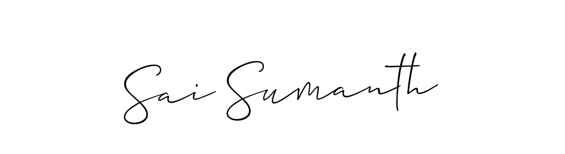 Make a beautiful signature design for name Sai Sumanth. With this signature (Allison_Script) style, you can create a handwritten signature for free. Sai Sumanth signature style 2 images and pictures png