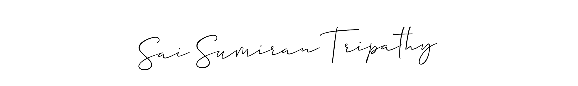 How to Draw Sai Sumiran Tripathy signature style? Allison_Script is a latest design signature styles for name Sai Sumiran Tripathy. Sai Sumiran Tripathy signature style 2 images and pictures png