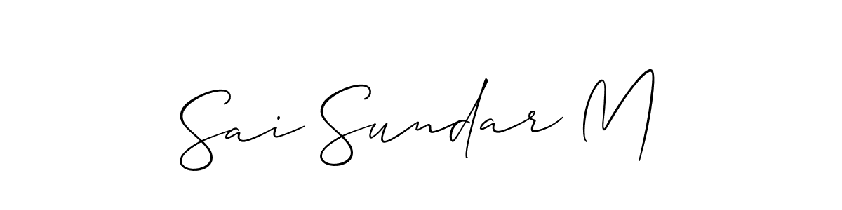 Also we have Sai Sundar M name is the best signature style. Create professional handwritten signature collection using Allison_Script autograph style. Sai Sundar M signature style 2 images and pictures png