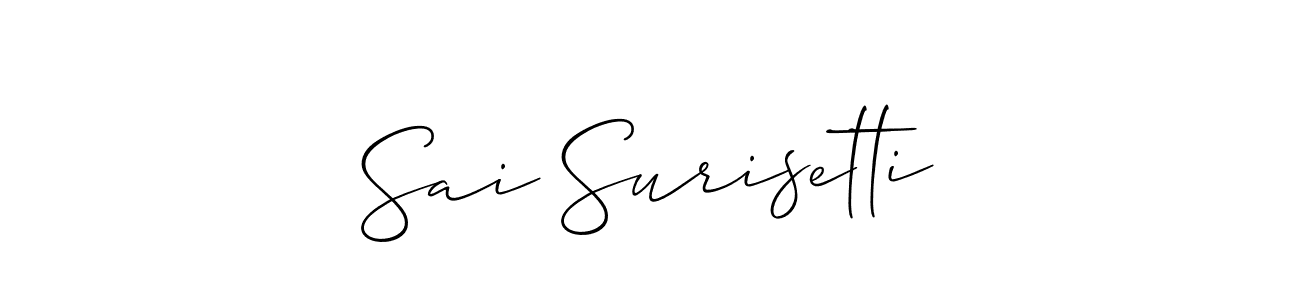 Allison_Script is a professional signature style that is perfect for those who want to add a touch of class to their signature. It is also a great choice for those who want to make their signature more unique. Get Sai Surisetti name to fancy signature for free. Sai Surisetti signature style 2 images and pictures png