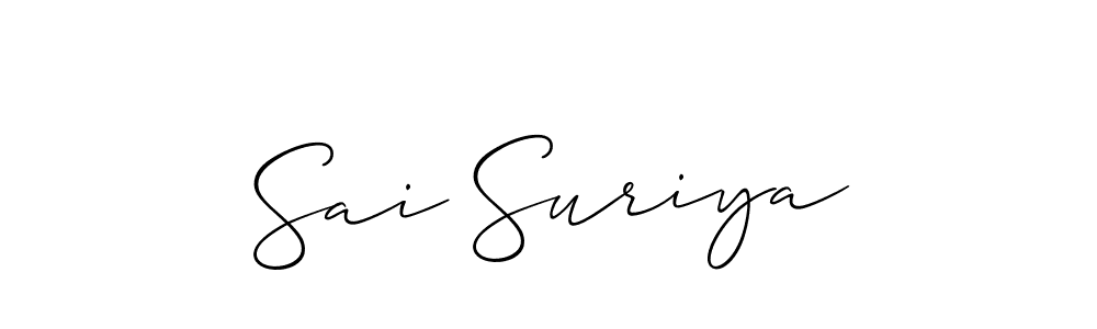 Make a beautiful signature design for name Sai Suriya. With this signature (Allison_Script) style, you can create a handwritten signature for free. Sai Suriya signature style 2 images and pictures png