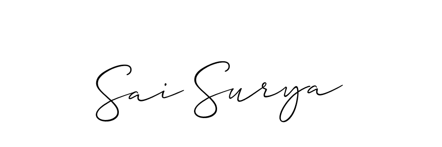 Make a beautiful signature design for name Sai Surya. With this signature (Allison_Script) style, you can create a handwritten signature for free. Sai Surya signature style 2 images and pictures png