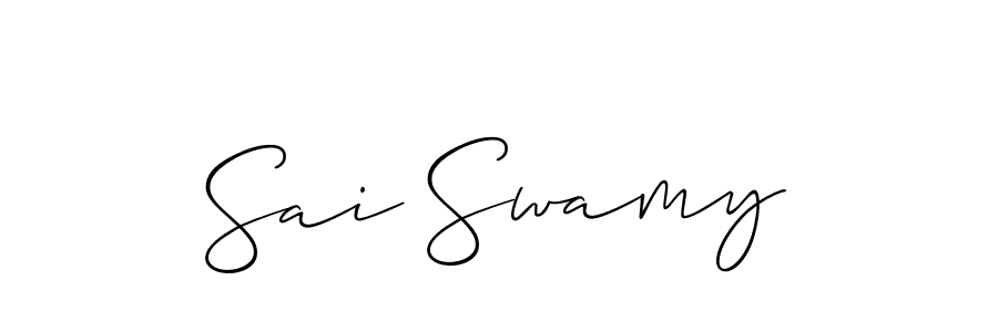 Use a signature maker to create a handwritten signature online. With this signature software, you can design (Allison_Script) your own signature for name Sai Swamy. Sai Swamy signature style 2 images and pictures png