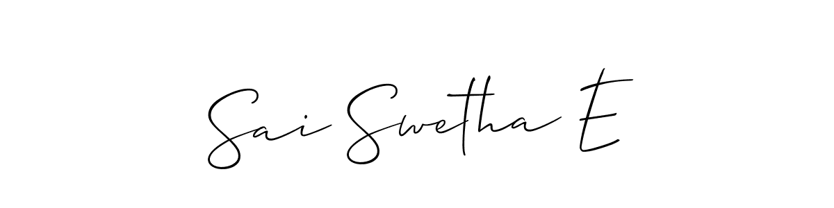 How to make Sai Swetha E signature? Allison_Script is a professional autograph style. Create handwritten signature for Sai Swetha E name. Sai Swetha E signature style 2 images and pictures png