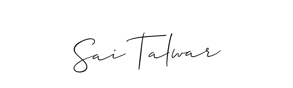 Also we have Sai Talwar name is the best signature style. Create professional handwritten signature collection using Allison_Script autograph style. Sai Talwar signature style 2 images and pictures png