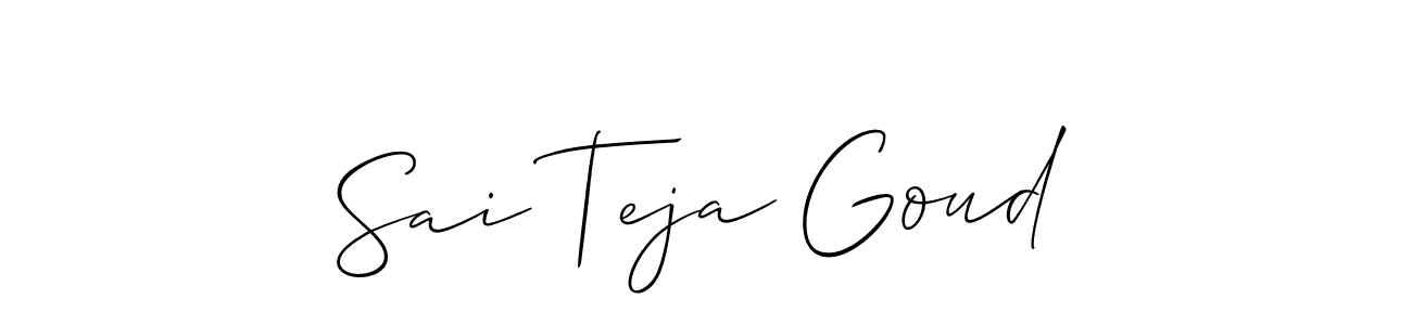 The best way (Allison_Script) to make a short signature is to pick only two or three words in your name. The name Sai Teja Goud include a total of six letters. For converting this name. Sai Teja Goud signature style 2 images and pictures png