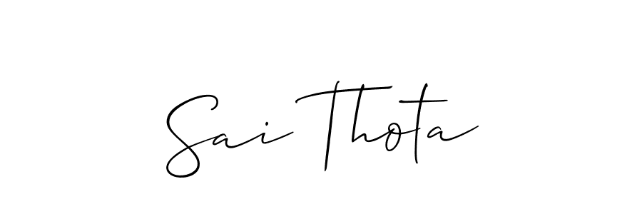 if you are searching for the best signature style for your name Sai Thota. so please give up your signature search. here we have designed multiple signature styles  using Allison_Script. Sai Thota signature style 2 images and pictures png