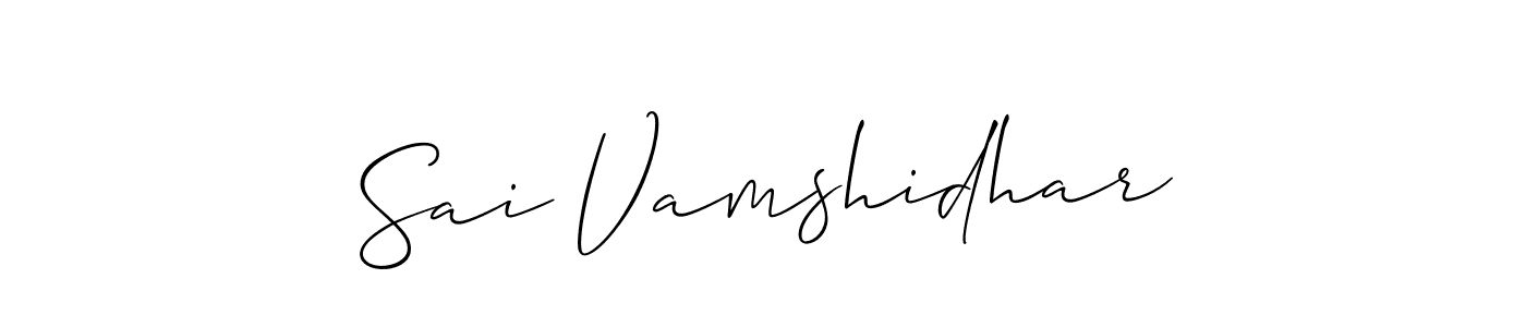 Also You can easily find your signature by using the search form. We will create Sai Vamshidhar name handwritten signature images for you free of cost using Allison_Script sign style. Sai Vamshidhar signature style 2 images and pictures png