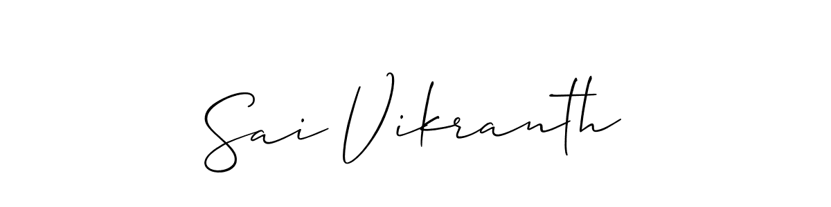 Make a beautiful signature design for name Sai Vikranth. With this signature (Allison_Script) style, you can create a handwritten signature for free. Sai Vikranth signature style 2 images and pictures png