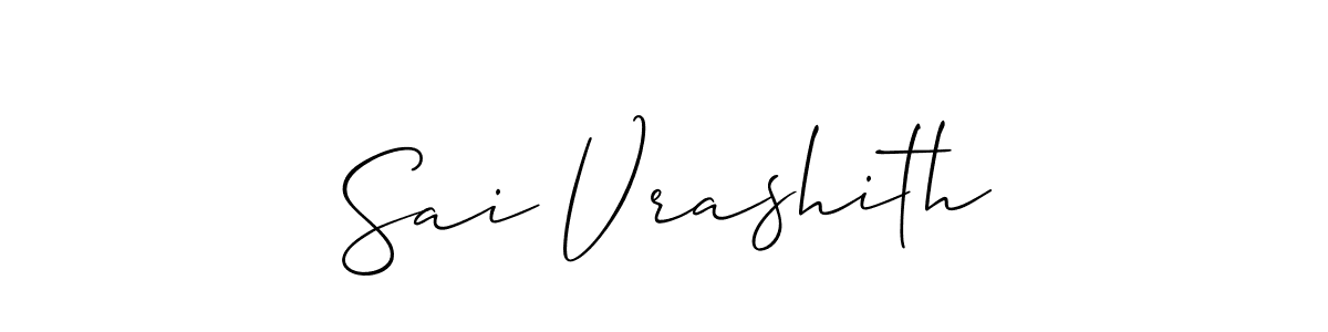 The best way (Allison_Script) to make a short signature is to pick only two or three words in your name. The name Sai Vrashith include a total of six letters. For converting this name. Sai Vrashith signature style 2 images and pictures png