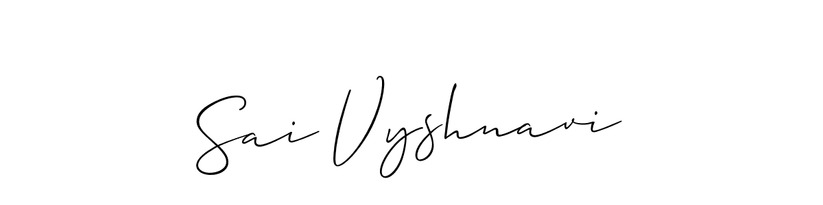 if you are searching for the best signature style for your name Sai Vyshnavi. so please give up your signature search. here we have designed multiple signature styles  using Allison_Script. Sai Vyshnavi signature style 2 images and pictures png