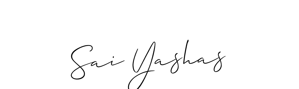 if you are searching for the best signature style for your name Sai Yashas. so please give up your signature search. here we have designed multiple signature styles  using Allison_Script. Sai Yashas signature style 2 images and pictures png