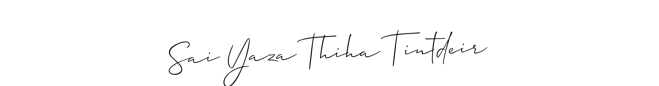 Use a signature maker to create a handwritten signature online. With this signature software, you can design (Allison_Script) your own signature for name Sai Yaza Thiha Tintdeir. Sai Yaza Thiha Tintdeir signature style 2 images and pictures png