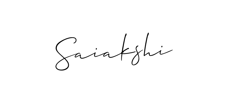 Also we have Saiakshi name is the best signature style. Create professional handwritten signature collection using Allison_Script autograph style. Saiakshi signature style 2 images and pictures png