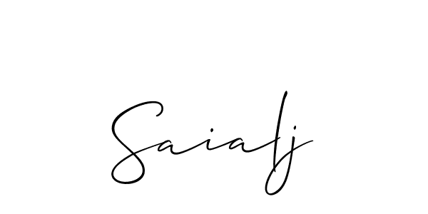 How to make Saialj name signature. Use Allison_Script style for creating short signs online. This is the latest handwritten sign. Saialj signature style 2 images and pictures png