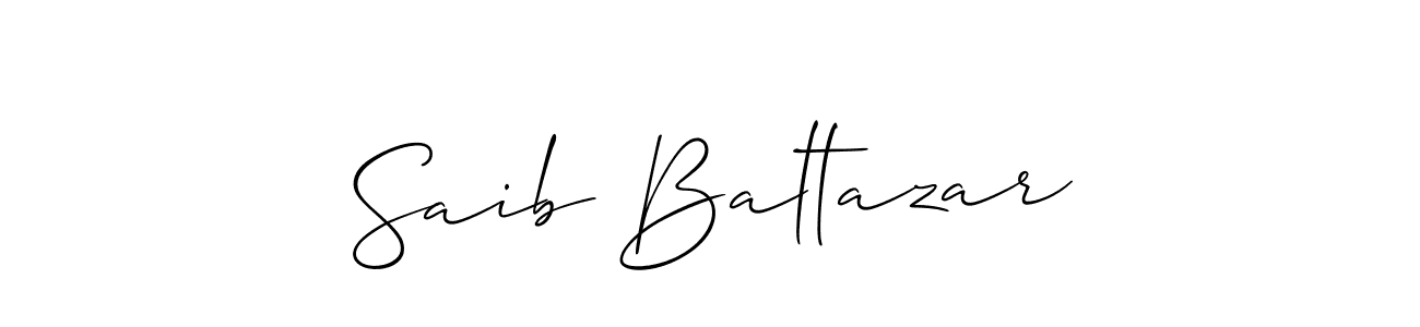 Saib Baltazar stylish signature style. Best Handwritten Sign (Allison_Script) for my name. Handwritten Signature Collection Ideas for my name Saib Baltazar. Saib Baltazar signature style 2 images and pictures png