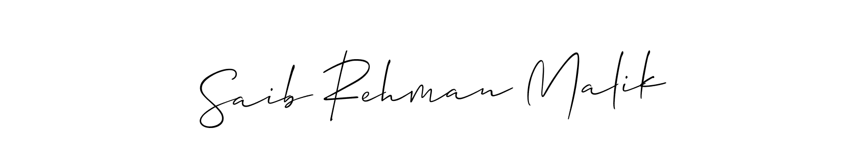 Also You can easily find your signature by using the search form. We will create Saib Rehman Malik name handwritten signature images for you free of cost using Allison_Script sign style. Saib Rehman Malik signature style 2 images and pictures png