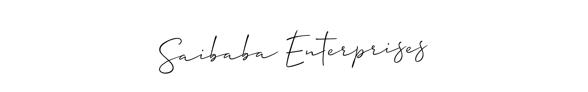 Use a signature maker to create a handwritten signature online. With this signature software, you can design (Allison_Script) your own signature for name Saibaba Enterprises. Saibaba Enterprises signature style 2 images and pictures png
