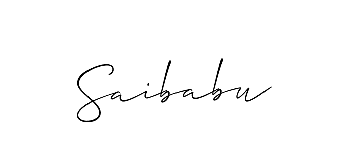 How to make Saibabu signature? Allison_Script is a professional autograph style. Create handwritten signature for Saibabu name. Saibabu signature style 2 images and pictures png