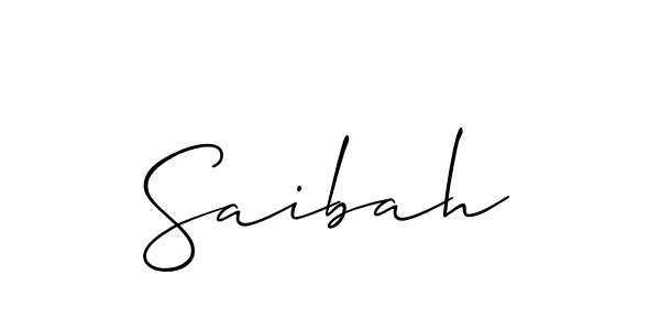 The best way (Allison_Script) to make a short signature is to pick only two or three words in your name. The name Saibah include a total of six letters. For converting this name. Saibah signature style 2 images and pictures png