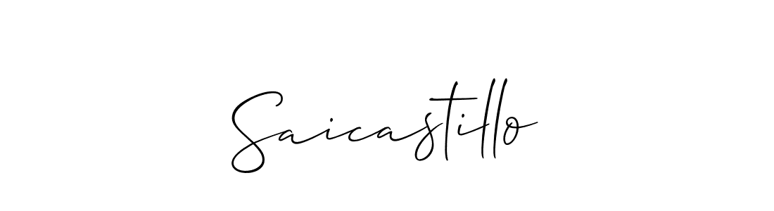 It looks lik you need a new signature style for name Saicastillo. Design unique handwritten (Allison_Script) signature with our free signature maker in just a few clicks. Saicastillo signature style 2 images and pictures png
