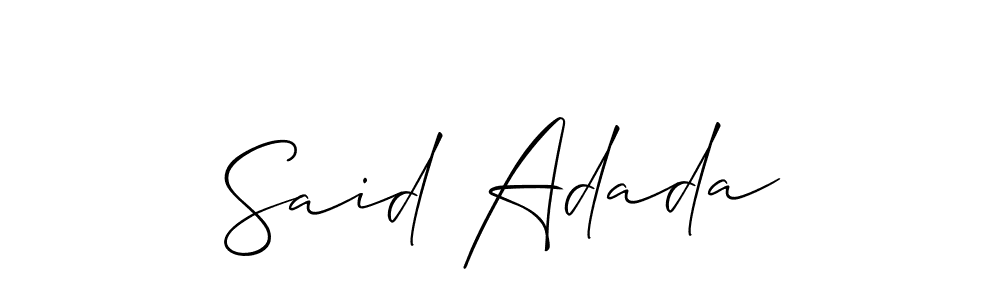 How to make Said Adada name signature. Use Allison_Script style for creating short signs online. This is the latest handwritten sign. Said Adada signature style 2 images and pictures png