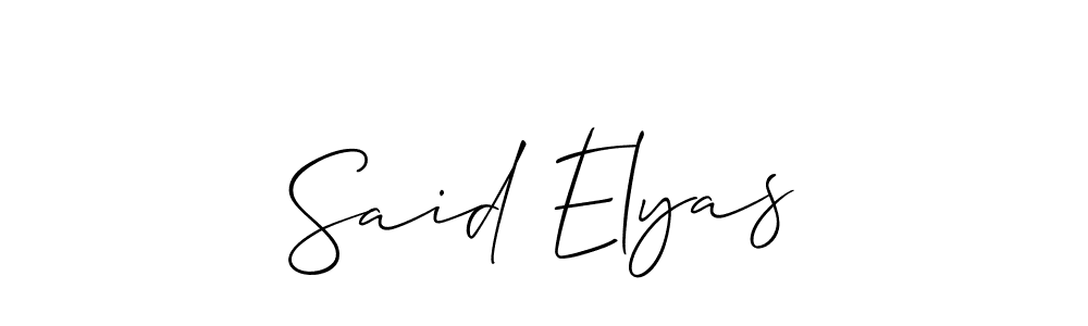 Design your own signature with our free online signature maker. With this signature software, you can create a handwritten (Allison_Script) signature for name Said Elyas. Said Elyas signature style 2 images and pictures png