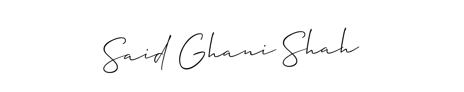 How to make Said Ghani Shah name signature. Use Allison_Script style for creating short signs online. This is the latest handwritten sign. Said Ghani Shah signature style 2 images and pictures png