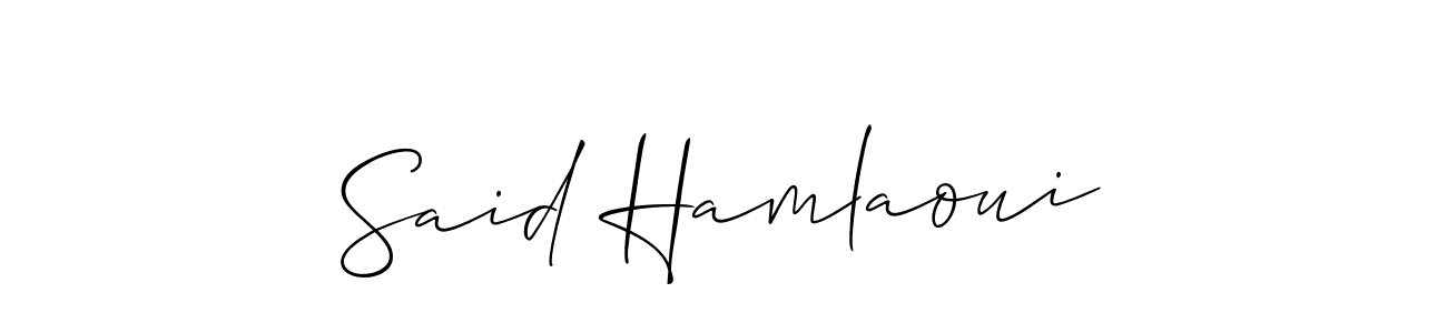 The best way (Allison_Script) to make a short signature is to pick only two or three words in your name. The name Said Hamlaoui include a total of six letters. For converting this name. Said Hamlaoui signature style 2 images and pictures png
