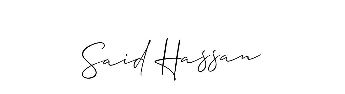 The best way (Allison_Script) to make a short signature is to pick only two or three words in your name. The name Said Hassan include a total of six letters. For converting this name. Said Hassan signature style 2 images and pictures png