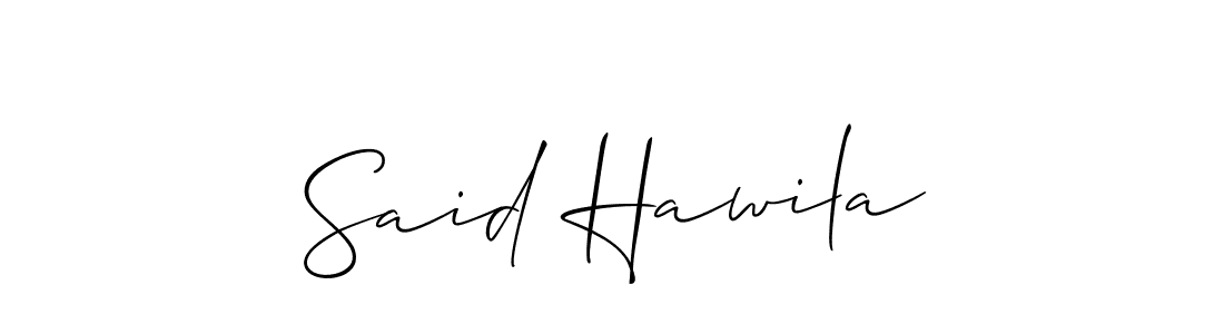 Make a beautiful signature design for name Said Hawila. With this signature (Allison_Script) style, you can create a handwritten signature for free. Said Hawila signature style 2 images and pictures png
