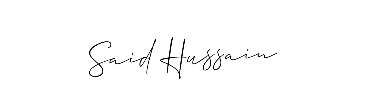 Create a beautiful signature design for name Said Hussain. With this signature (Allison_Script) fonts, you can make a handwritten signature for free. Said Hussain signature style 2 images and pictures png