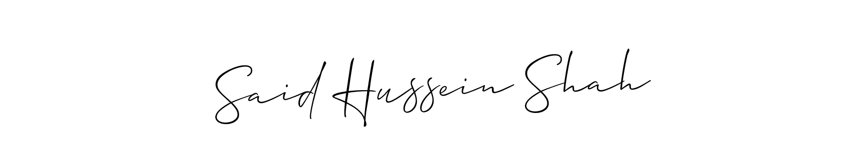 This is the best signature style for the Said Hussein Shah name. Also you like these signature font (Allison_Script). Mix name signature. Said Hussein Shah signature style 2 images and pictures png