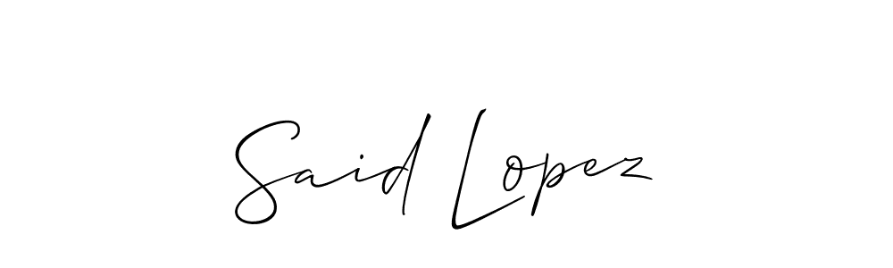 How to make Said Lopez name signature. Use Allison_Script style for creating short signs online. This is the latest handwritten sign. Said Lopez signature style 2 images and pictures png